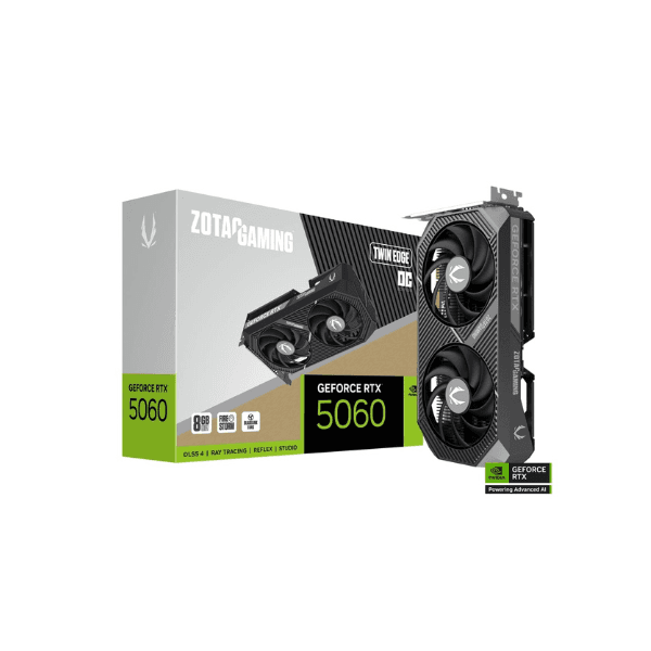 Kartë Grafike Gaming ZOTAC GAMING GeForce RTX 5060 Twin Edge OC – 8GB GDDR7