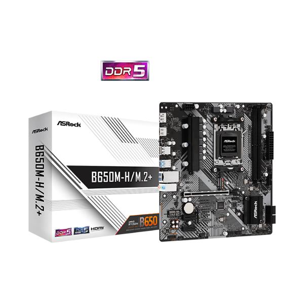 Plakë Amë ASRock B650M-H/M.2+ – AM5, DDR5, Micro-ATX, AMD B650