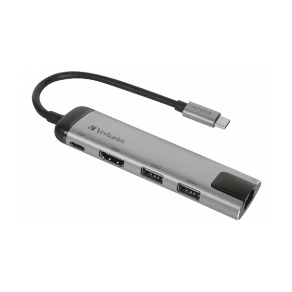Verbatim Hub USB-C Multiport 4-në-1: USB-C , 2×USB 3.0 , HDMI 4K , RJ45