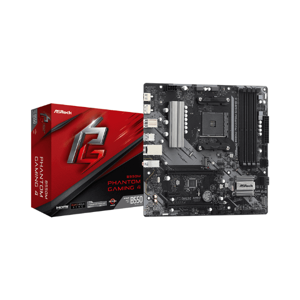 Pllakë Amë ASRock B550M Phantom Gaming 4 – mATX, DDR4, PCIe 4.0, 2× M.2