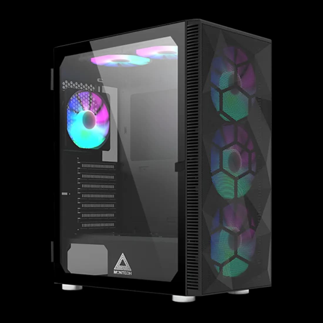 Kase PC Montech X3 Mesh – Mid-Tower, 6 Fan RGB, Panel Xhami i Temperuar – Black