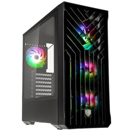 Kase PC Kolink Unity Cascade ARGB – Mid-Tower, 4 Fan ARGB të Parainstaluar, Panel Mesh & Xham i Temperuar – Black