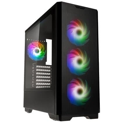 Kase PC Kolink Unity Solar Mesh ARGB – Mid-Tower, 4 Fan ARGB të Parainstaluar, Panel Xhami i Temperuar & Front Mesh – Black