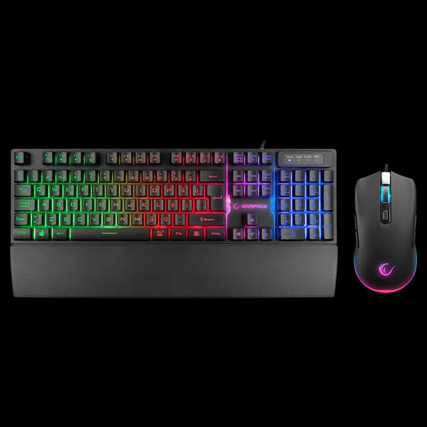 Kombo Gaming Rampage Fortuna V2 – Tastierë + Maus, USB, RGB, E Zezë
