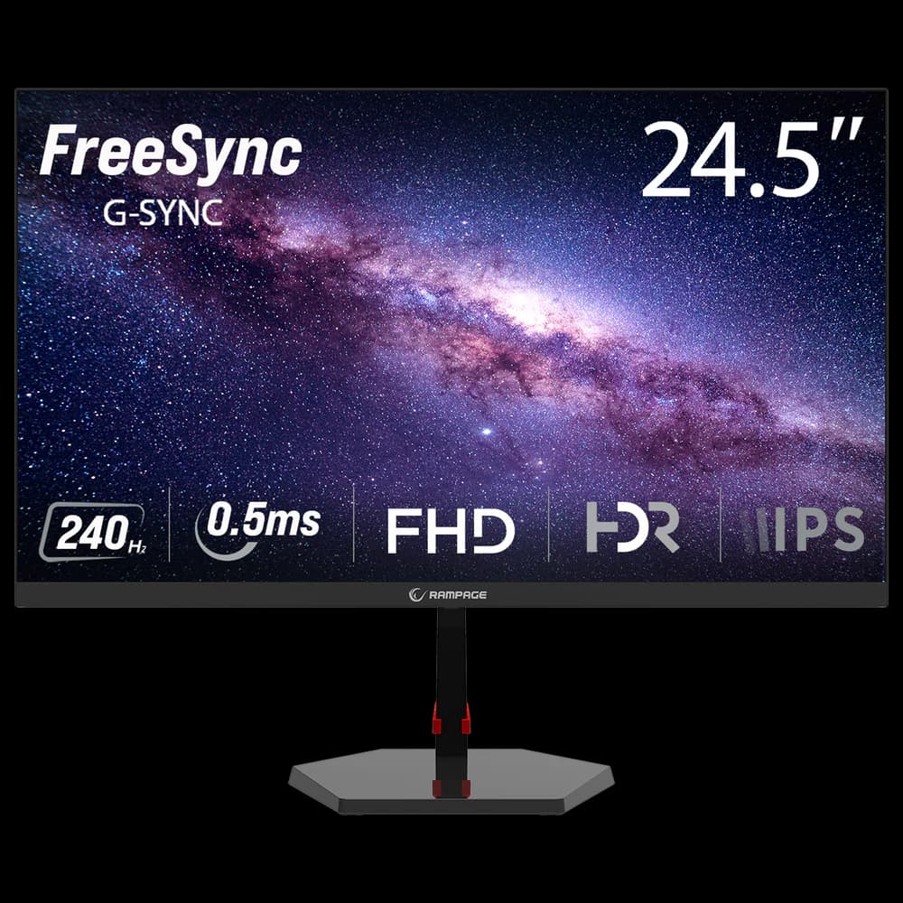 Monitor Gaming Rampage Raven RV25R240F – 25″, 240 Hz, 0.5 ms, Fast IPS, FreeSync/G-Sync, Black