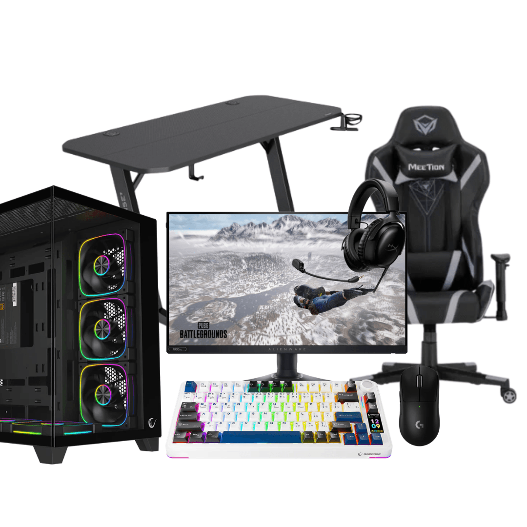 BT Bundle M5 – PC Gaming RTX 5070 12GB, Ryzen 7 7800X3D, 16GB DDR5, 1TB SSD + Alienware 500Hz Setup