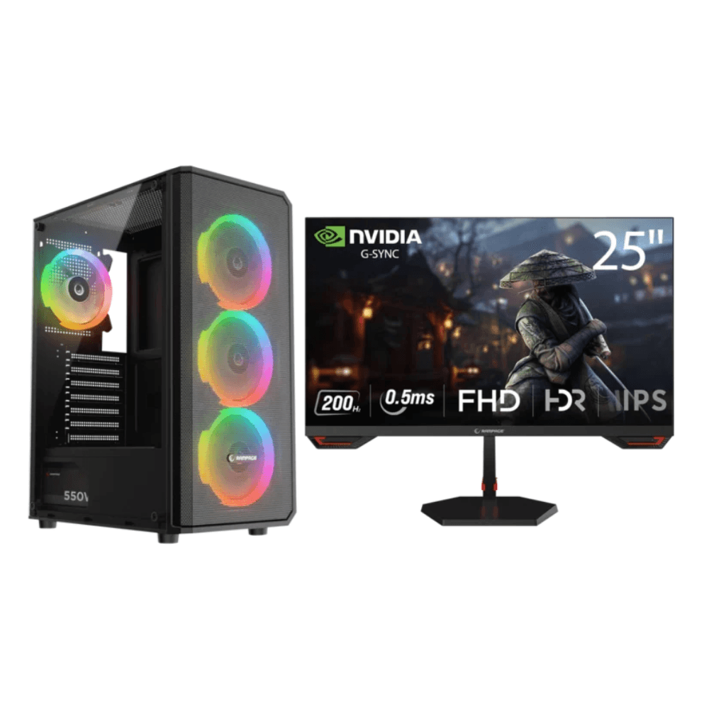 BT Bundle Blaze Series 1 – PC Gaming RTX 3050 6GB, Ryzen 5 5500, 16GB DDR4, 512GB SSD + Monitor 25″ 200Hz