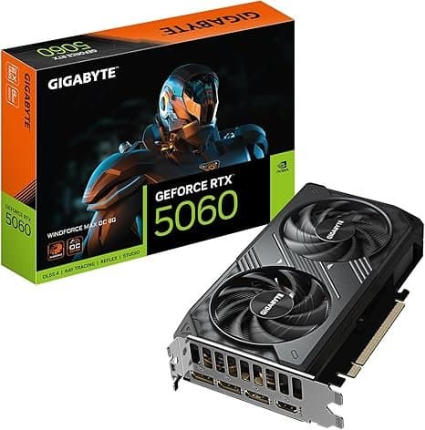 Kartë Grafike GIGABYTE GeForce RTX 5060 WINDFORCE MAX OC 8G – Kartelë Grafike 8GB GDDR7, 128-bit, PCIe 5.0