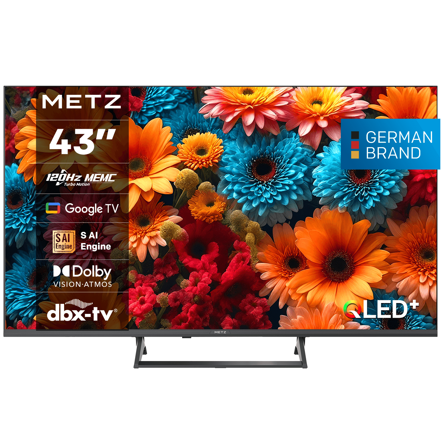 METZ TV 43″ 43MQF7500Z UHD 4K QLED SMART TV, Google TV, Class G