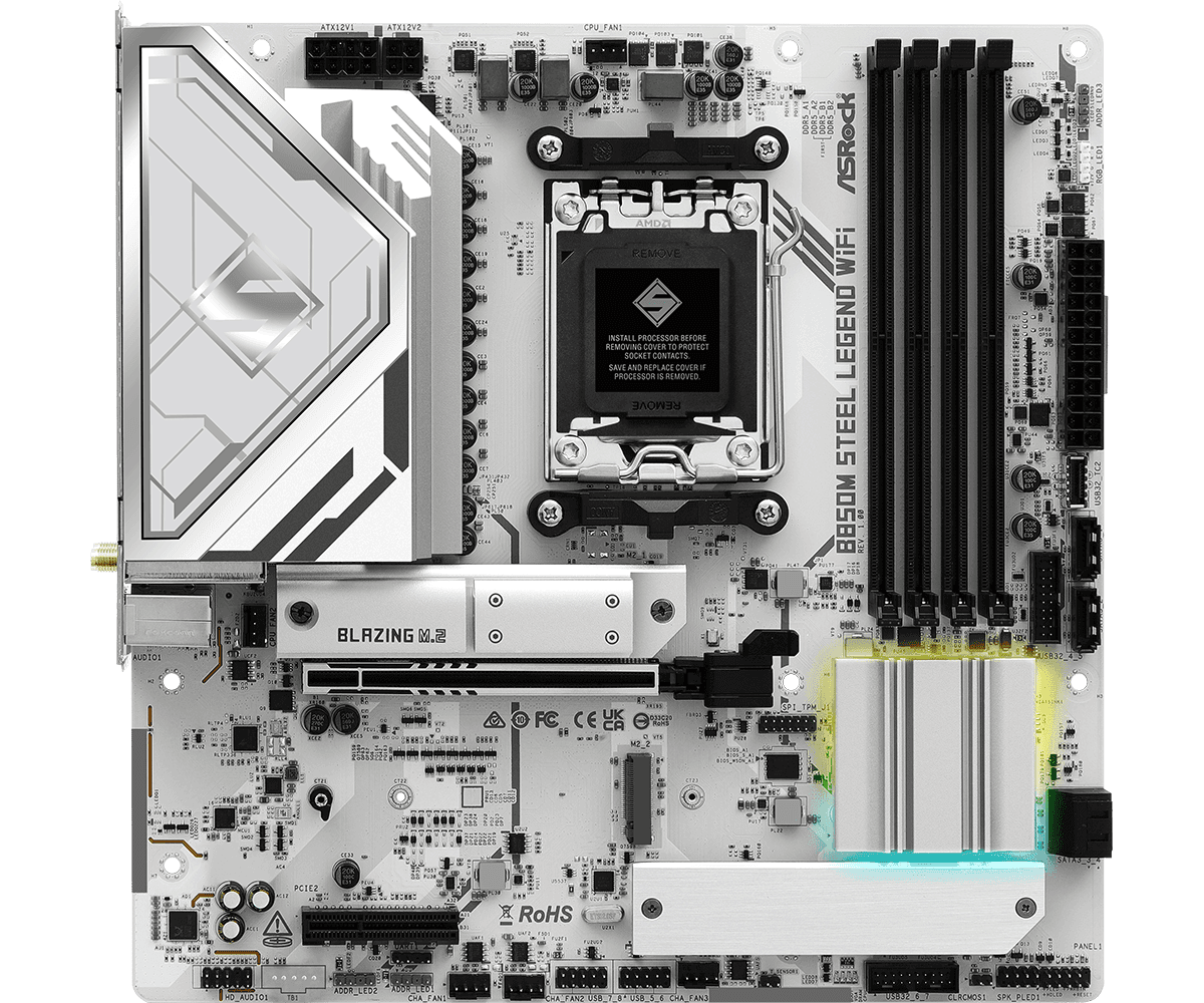 Motherboard ASRock B850M STEEL LEGEND WIFI socket AM5