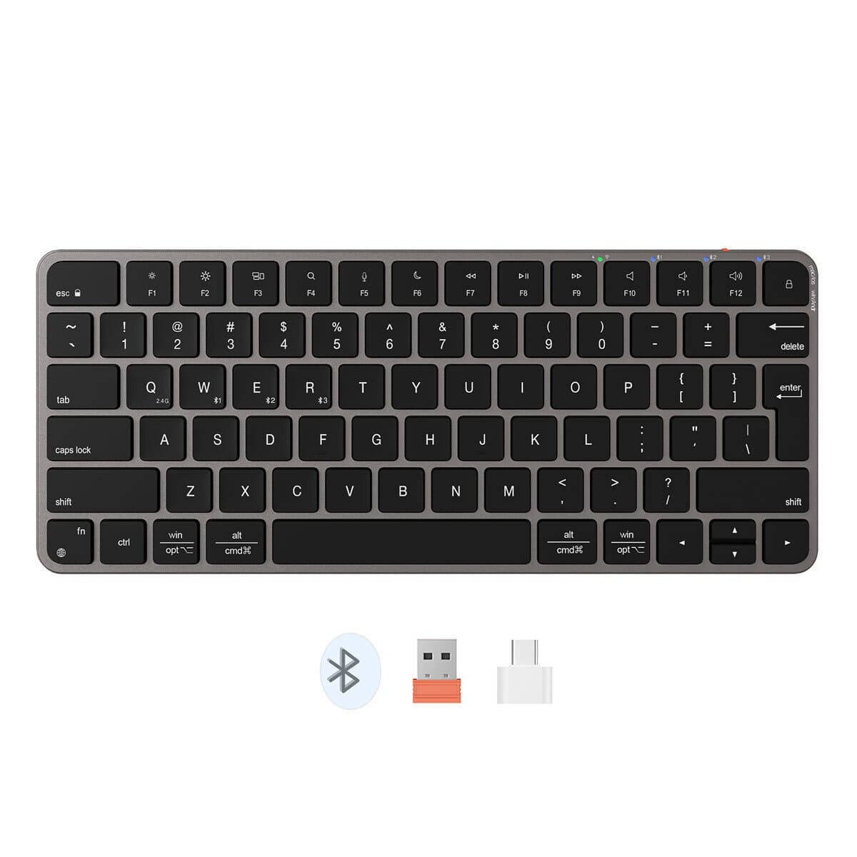 Meetion iKey K210MW 2.4G+Bluetooth Keyboard Black US