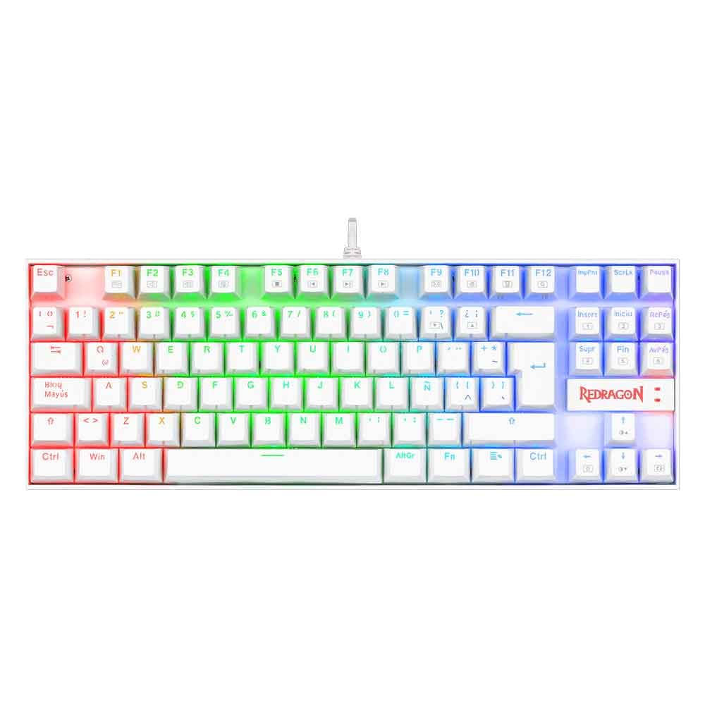 Tastierë mekanike Redragon Kumara e bardhë K552 RGB