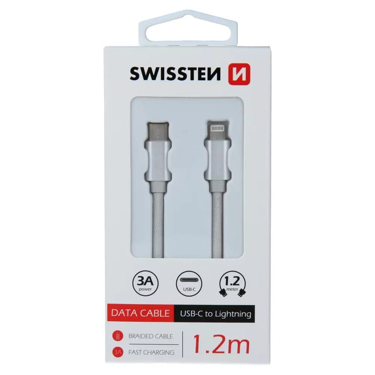 KABELL  SWISSTEN  USB-C/LIGHTNING  SILVER