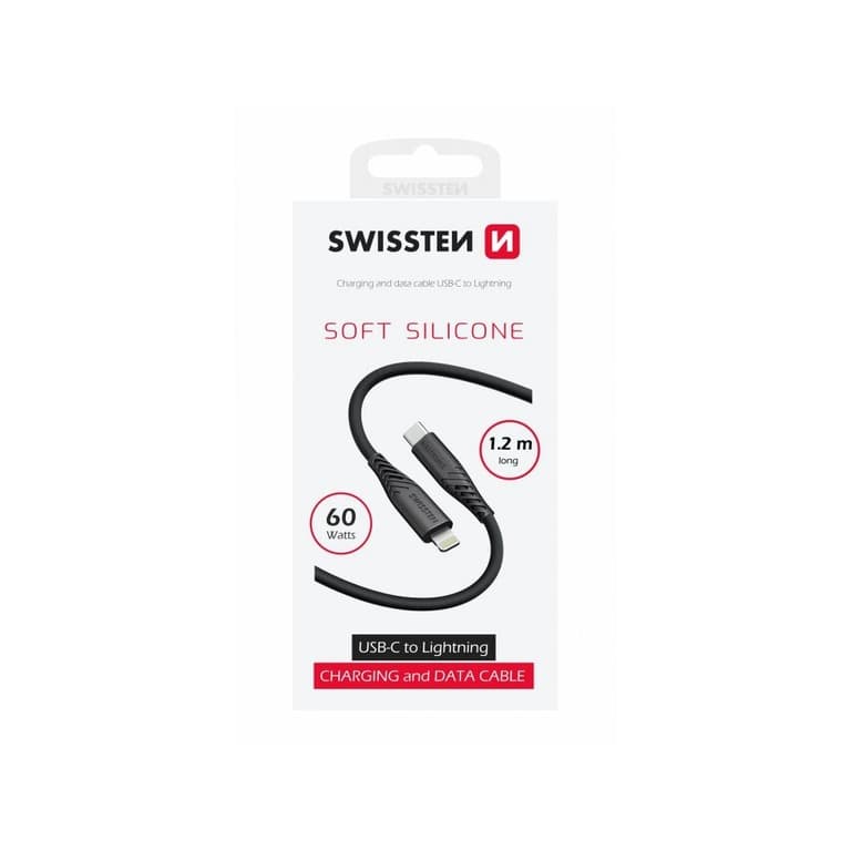 KABELL  SWISSTEN  USB-C/LIGHTNING  BLACK