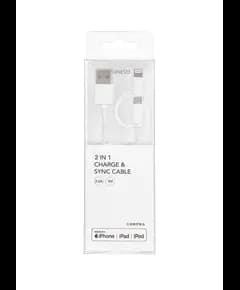2 në 1 USB kabëll për Apple (Bardhë)