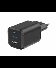 Adapter  Swissten GaN power adapter 2x USB-C 65W PD and 1x USB-A 18W ,22071410,Bardhë