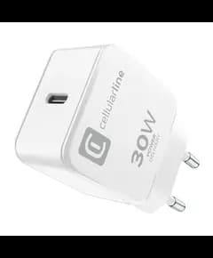 Adapter CellularLine USB-C, 30W, bardhe