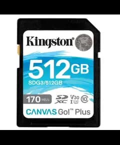 Micro SD  Kingston Canvas Go Plus,  512Gb,  Class 10