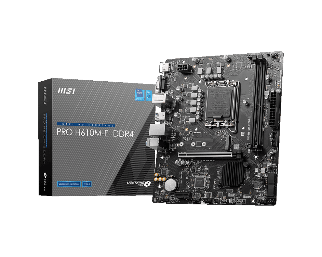 Plakë Amë MSI PRO H610M-E DDR4 – Intel LGA1700, Micro-ATX, DDR4, PCIe 4.0, M.2