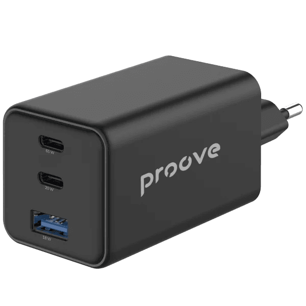 Karikues muri Proove Pocket, 65W, me 2×Type-C dhe USB, i zi