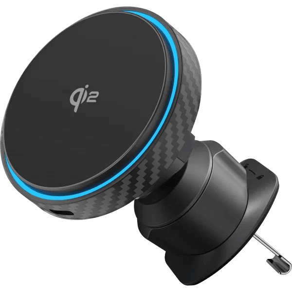 Mbajtëse magnetike për telefon me karikim wireless Proove Graphite Circle Qi2, 15W, për ventilim makine, e zezë