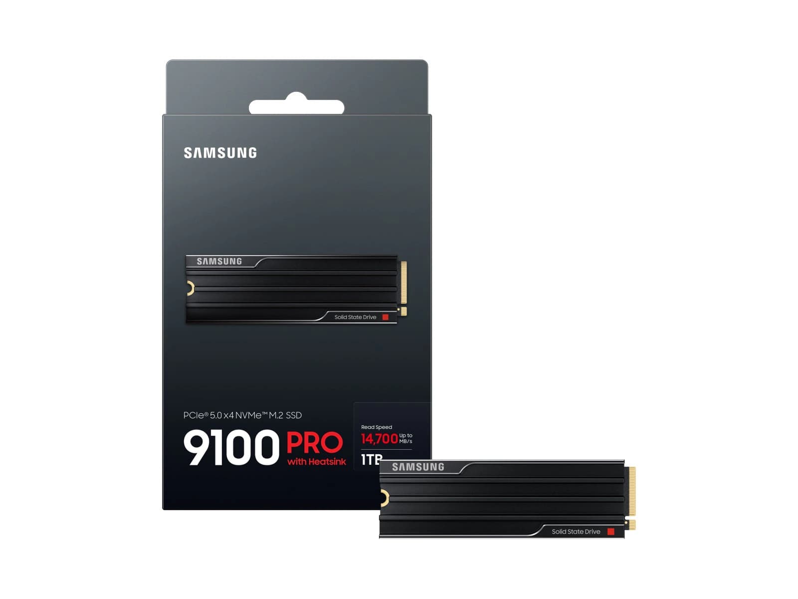Memorie Samsung 9100 PRO 1TB PCIe 5.0 NVMe M.2 SSD me Heatsink