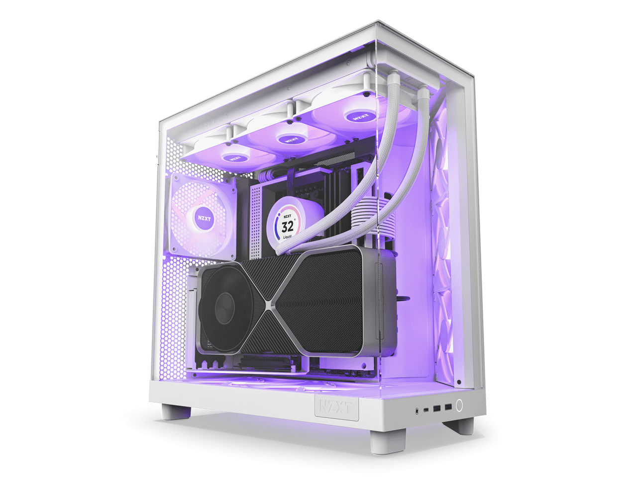 Case NZXT H6 Flow RGB Matte White – Middle Tower
