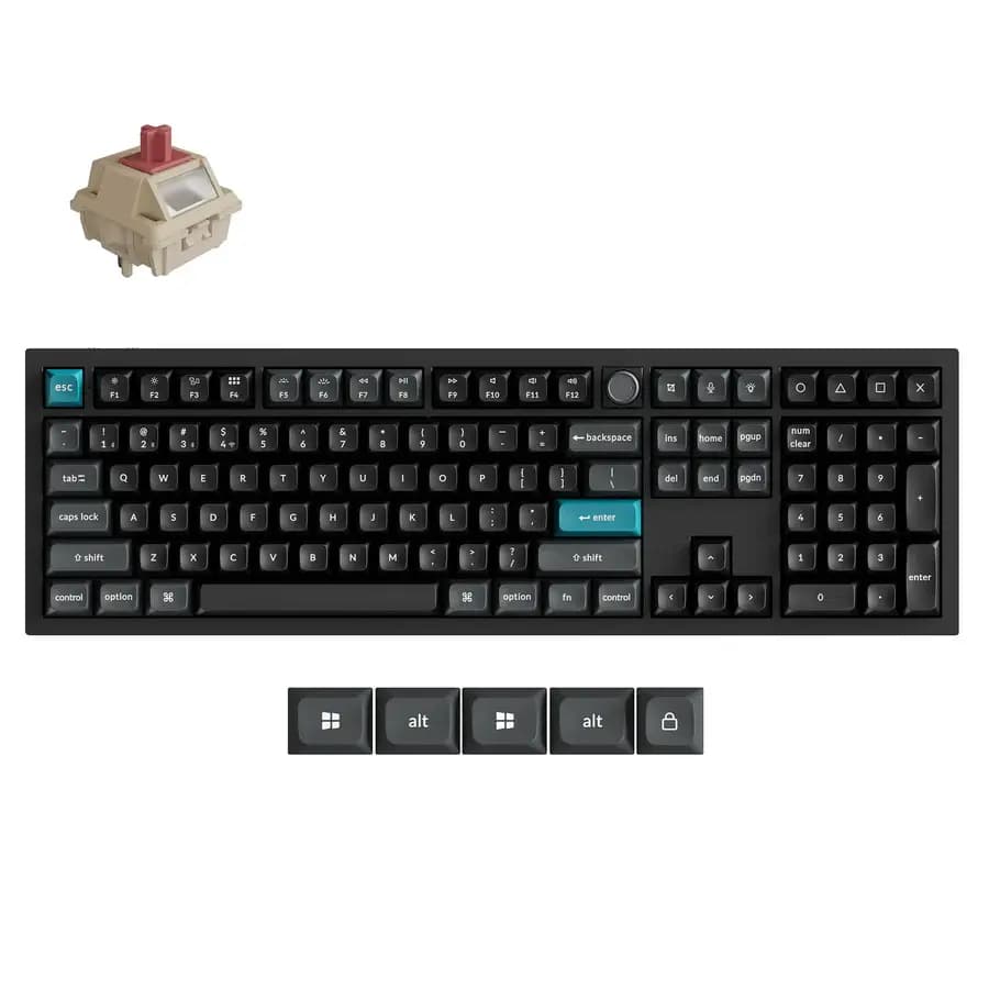Wireless Mechanical Keyboard Keychron Q6 Ultra 8K Black – Silk POM Switch Red