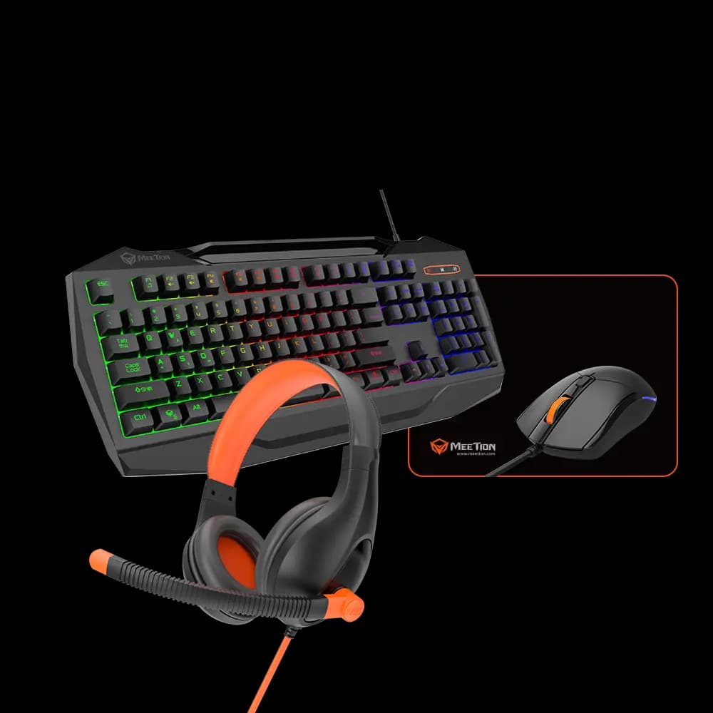Meetion C490 – 4-in-1 Gaming Kit RGB (tastierë, maus, headset dhe mouse pad)
