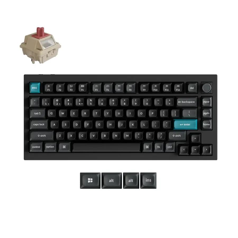 Wireless Mechanical Keyboard Keychron Q1 Ultra 8K Black – Silk POM Switch Red