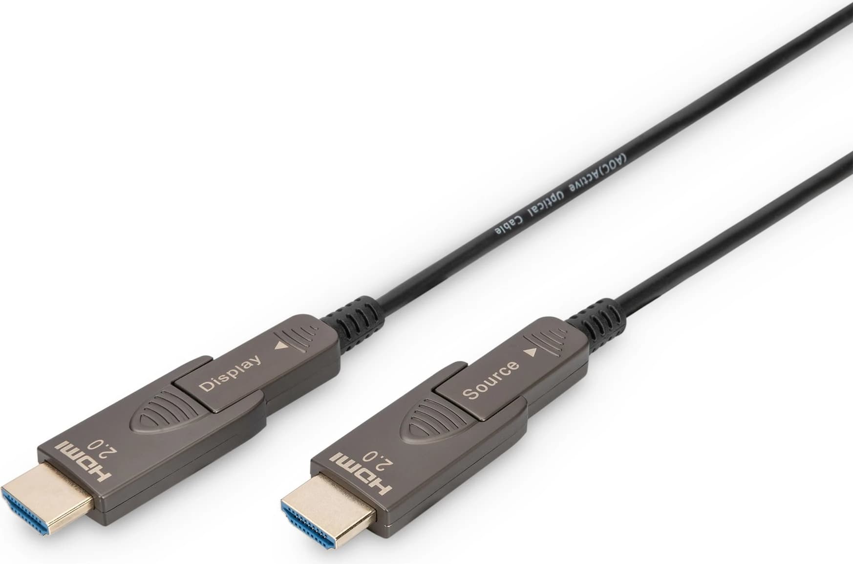 Kabllo HDMI Digitus Hybrid 10m, 4K, HDMI 2.0, e zezë