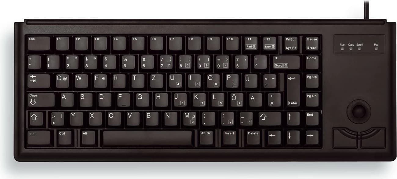 Tastierë Cherry G84-4400, QWERTZ, me trackball, USB, e zezë