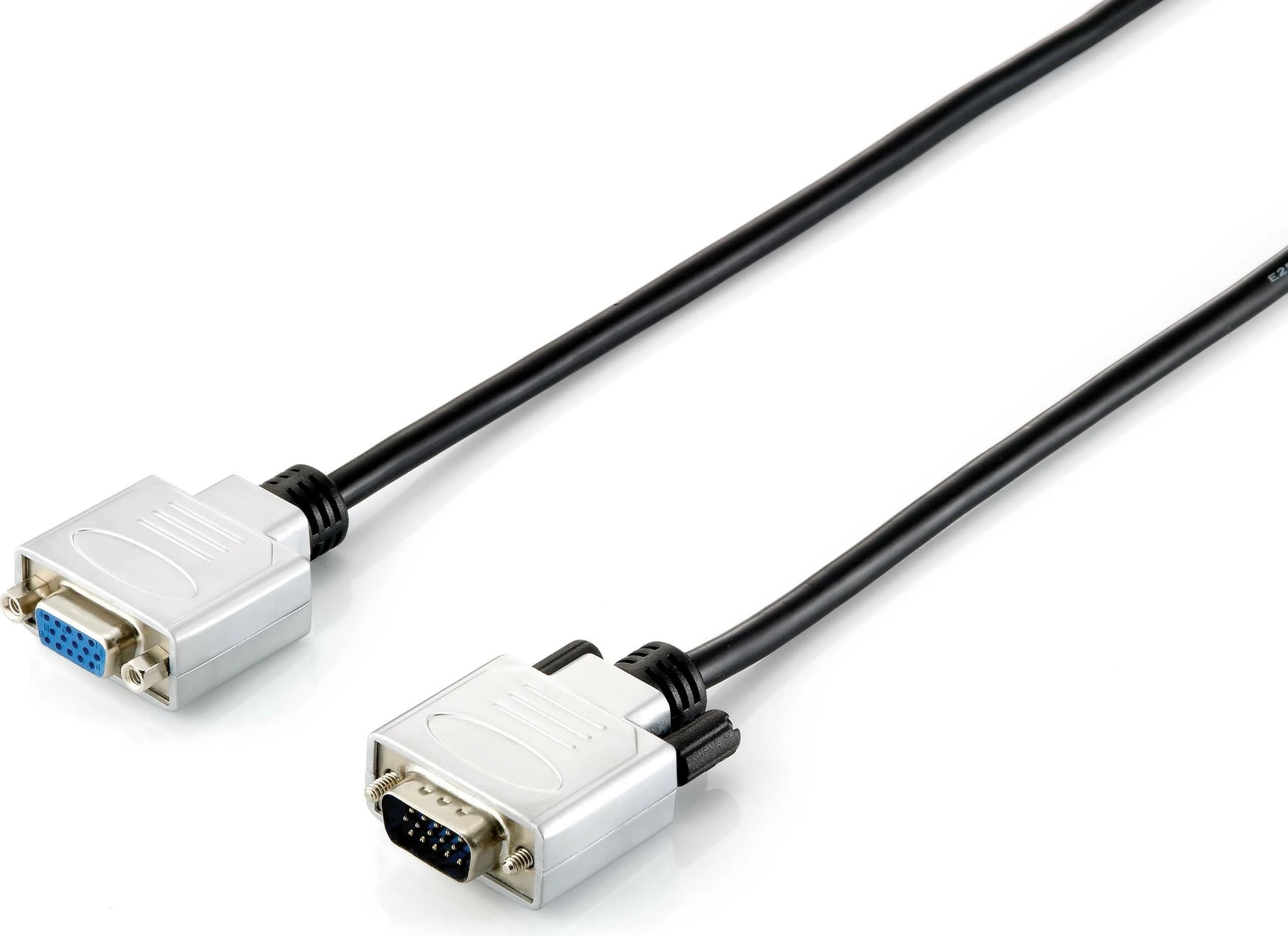 Kabllo VGA zgjatues Equip HD15, 1.8m, VGA (D-Sub), Mashkull, Femër, Ngjyrë e zezë, Argjend