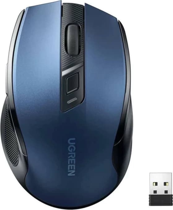 Maus wireless UGREEN MU006, Bluetooth 5.0 + 2.4 GHz me USB receiver, 800-4000 DPI, 5 butona, blu
