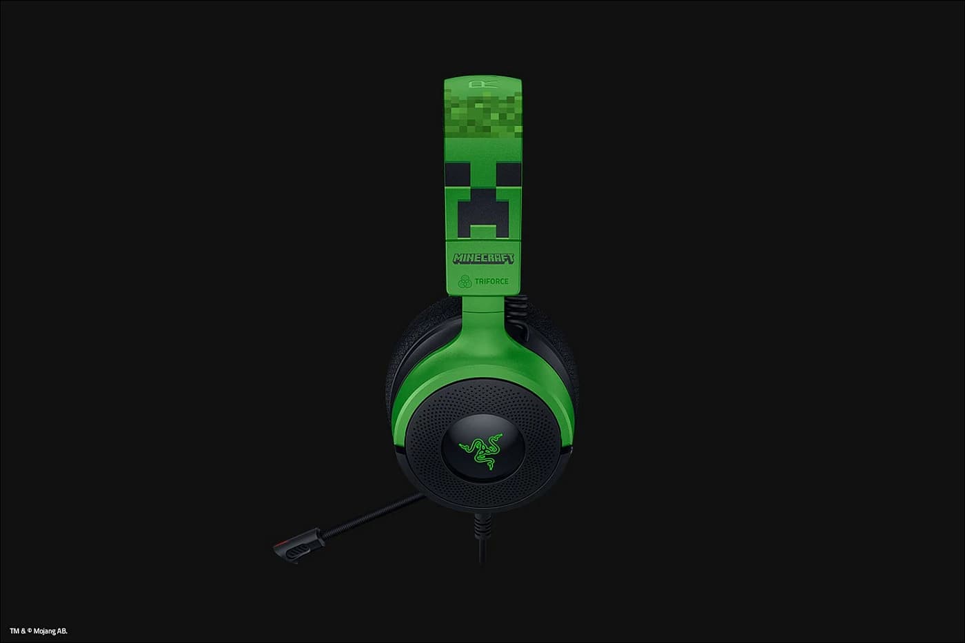 Kufje gaming Razer Kraken V4 X Minecraft edition, me mikrofon, USB, dritë shumëngjyrëshe, e zezë/e gjelbër