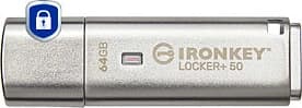 USB flash Kingston IronKey Locker+ 50 64GB, USB 3.2, encryption, hiri