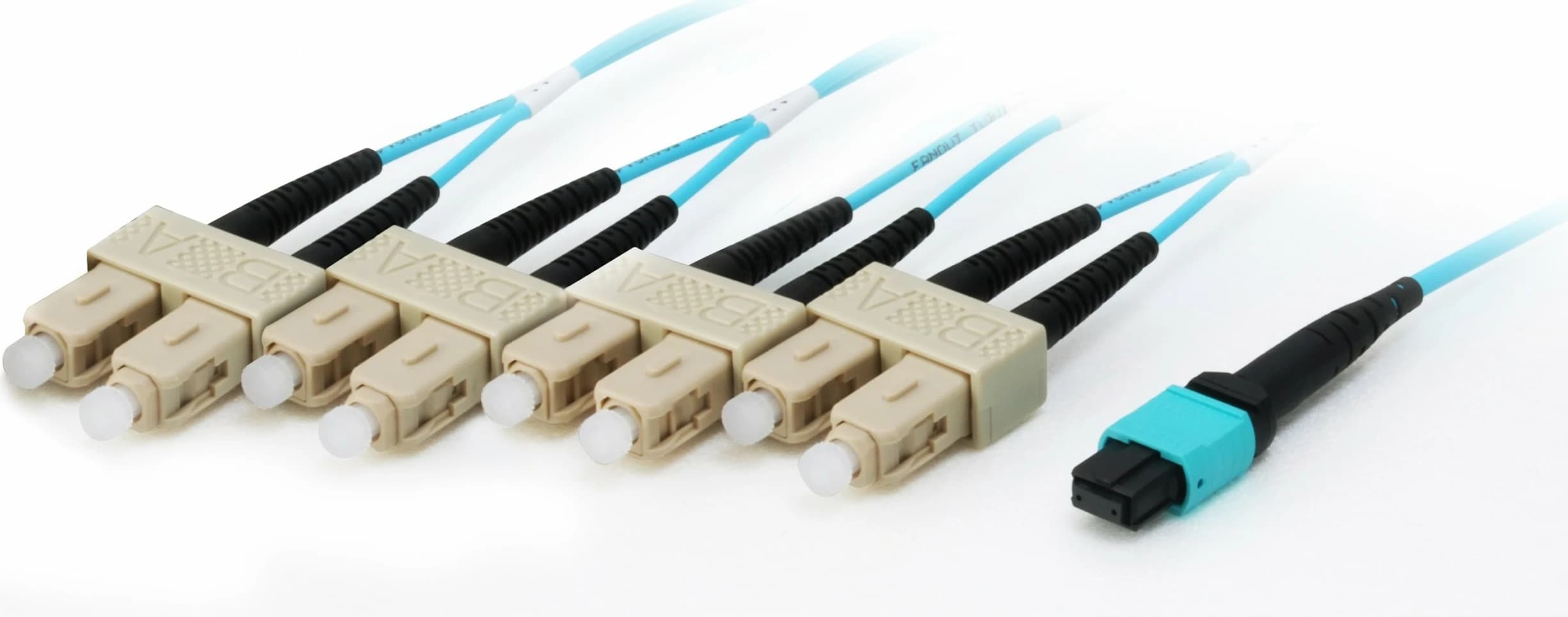 Kabllo optike MTP/SC Equip OM4, 20m, cyan