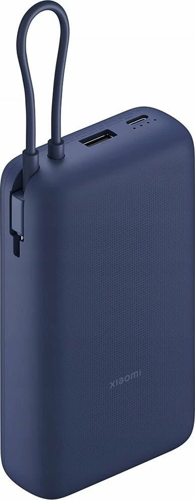 Powerbank Xiaomi PB2030MI 20000mAh 33W me kabllo USB-C të integrume, 3 porta, blu