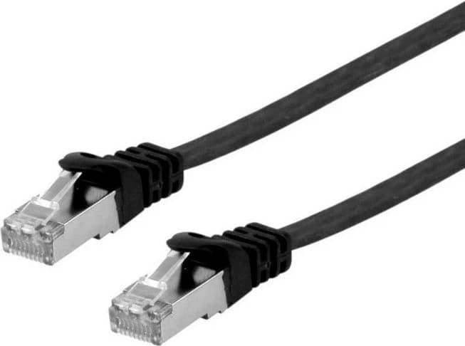 Kabllo rrjetit EQUIP Cat6a U/FTP, 3m, flat, e zezë