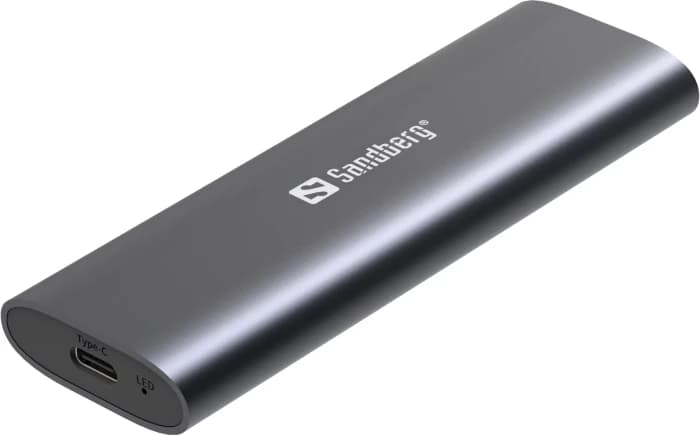 Kasë Sandberg 136-39 për SSD M.2 NVMe, USB 3.2 Gen 2 10Gbps, deri 4TB, gri e errët