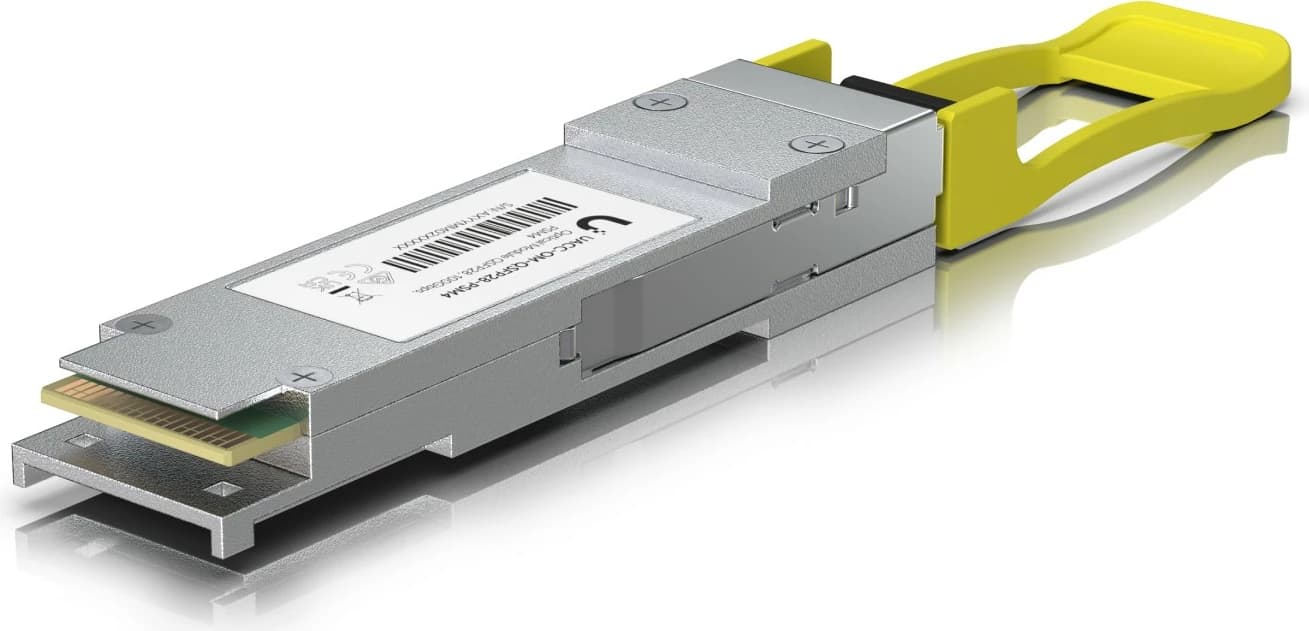 Transceiver Ubiquiti UACC-OM-QSFP28-PSM4, QSFP28, 100G, MPO-12, 2km, hiri/verdhë