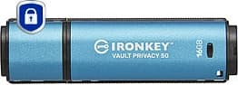 USB Kingston IronKey Vault Privacy 50 16GB, USB 3.2, zi/blu