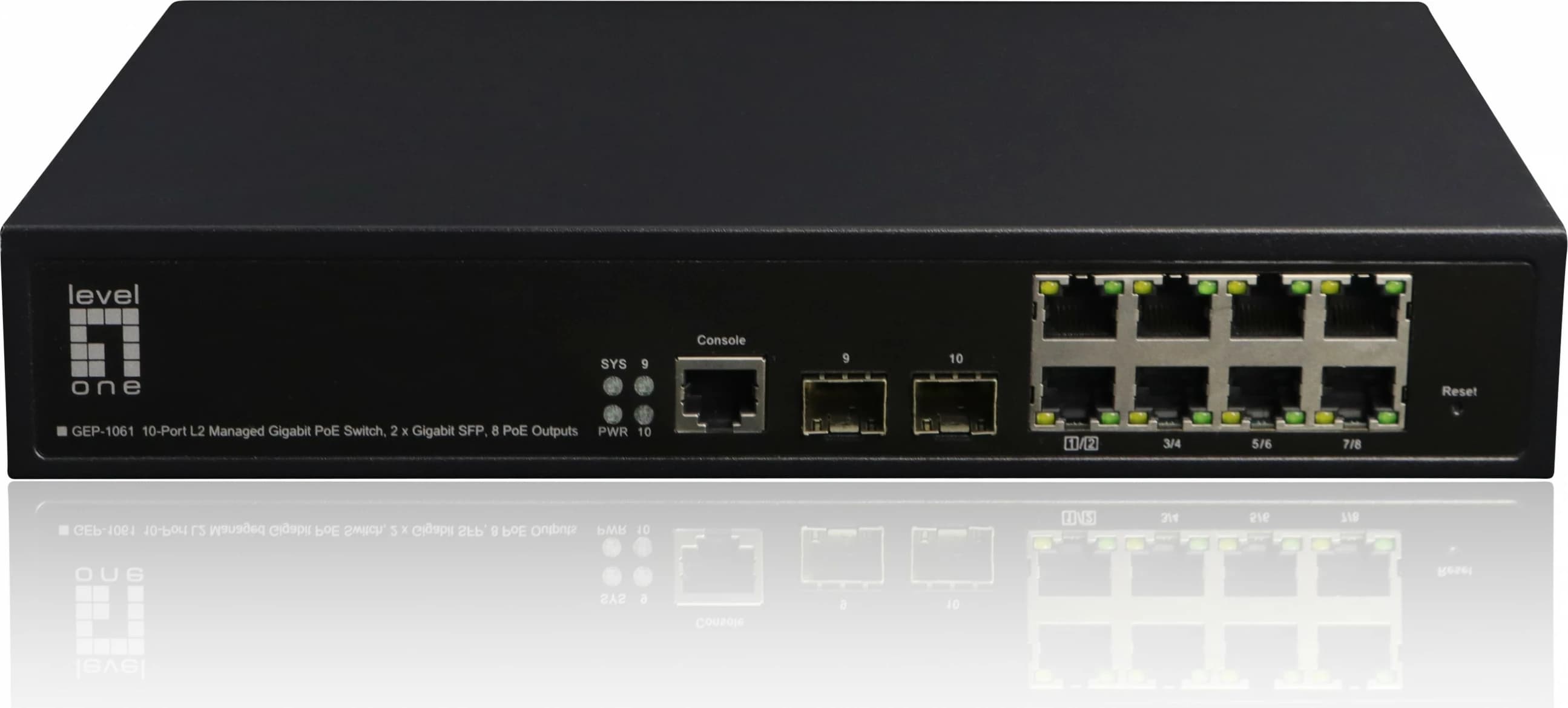 Switch LevelOne KILBY 10-Port L2 Managed Gigabit PoE, 2 SFP, 125W