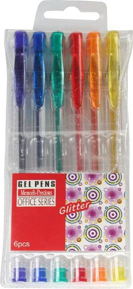 Stilolaps xheli me shkëlqim Titanum Glitter, set 6 ngjyra, 1 mm, shumëngjyrësh