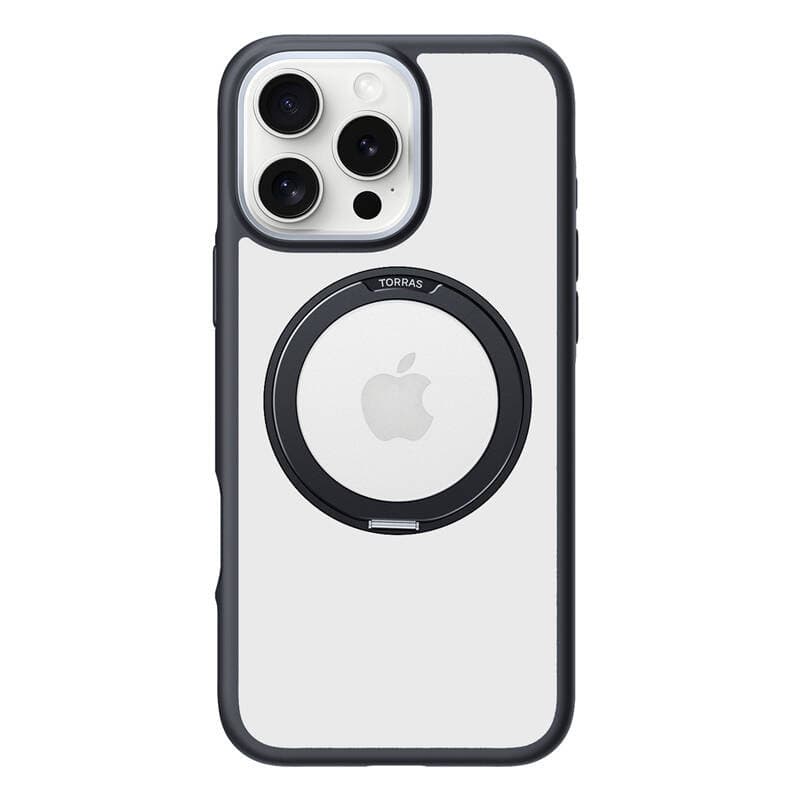 Mbrojtëse telefoni Torras Rigid Durable për iPhone 16 Pro Max, paketë 2 copë, MagSafe, transparente me kornizë të zezë
