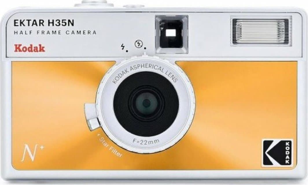 Aparat fotografik me film Kodak EKTAR H35N, 35mm half frame, lente xhami, Glazed Orange
