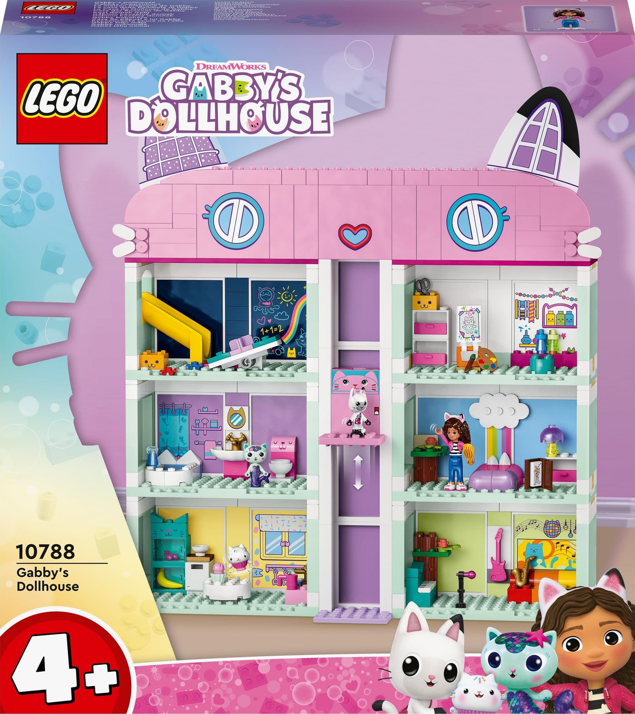 Set lodrash LEGO Gabby's Dollhouse 10788, 8 dhoma, figura të përfshira, shumëngjyrësh