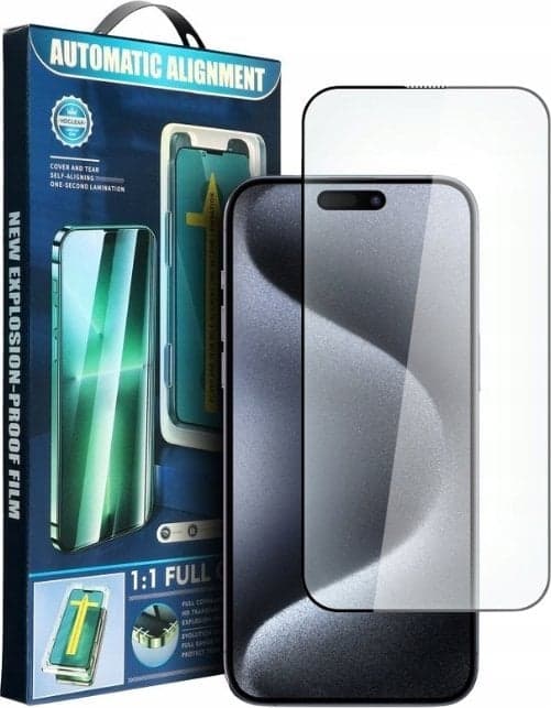 Xham mbrojtës 5D për ekran iPhone 16, ngjitje e plotë, transparent