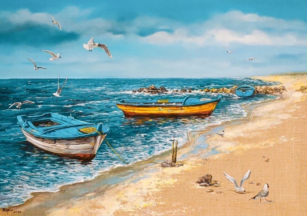 Puzzle Castorland Art Collection Morning by the Sea, 500 pjesë, shumëngjyrësh