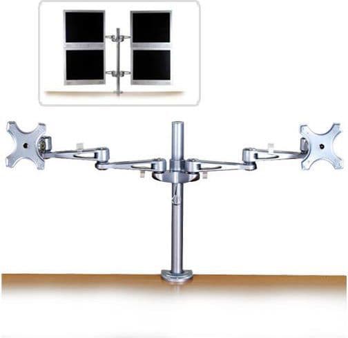 Mbajtëse Lindy 40697, për 2 monitorë,14" - 20", e zezë